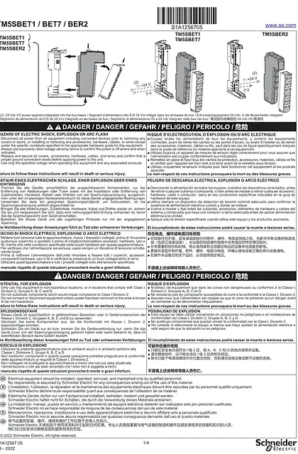 schneider施耐德TM5SBET1 _ BET7 _ BER2 Remote I_O Modules_ 说明书
